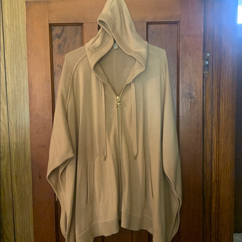 Tan Michael Kors Hooded Poncho